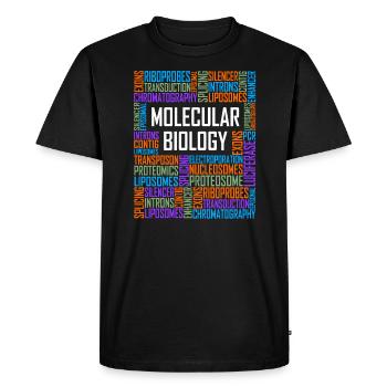 Mots de biologie moléculaire - T-shirt Premium bio Homme - noir - Devant - Nico (187cm)