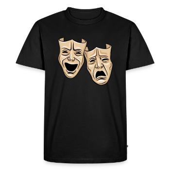 Masques de théâtre - T-shirt Premium bio Homme - noir - Devant - Nico (187cm)