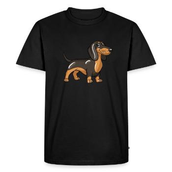 Chien teckel - T-shirt Premium bio Homme - noir - Devant - Nico (187cm)