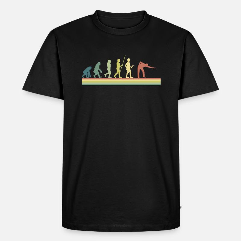 Billard Retro Evolution - Männer Premium Bio T-Shirt - Schwarz
