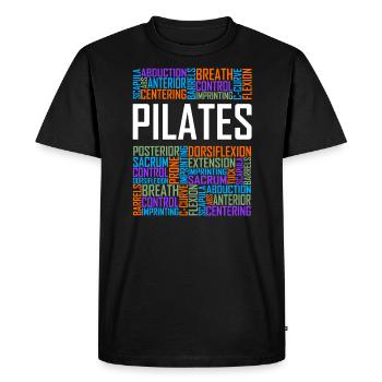 Pilates Words - Men's Premium Organic T-Shirt - black - Front - Nico (187cm)