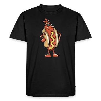 Cool Hot Dog - Men's Premium Organic T-Shirt - black - Front - Nico (187cm)