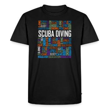 Mots de plongée sous-marine - T-shirt Premium bio Homme - noir - Devant - Nico (187cm)