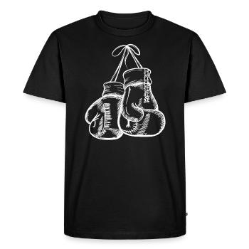 White Lines Boxing Gloves - Men's Premium Organic T-Shirt - black - Front - Nico (187cm)