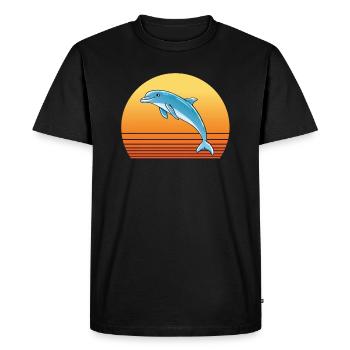 Dolphin Sun - T-shirt Premium bio Homme - noir - Devant - Nico (187cm)