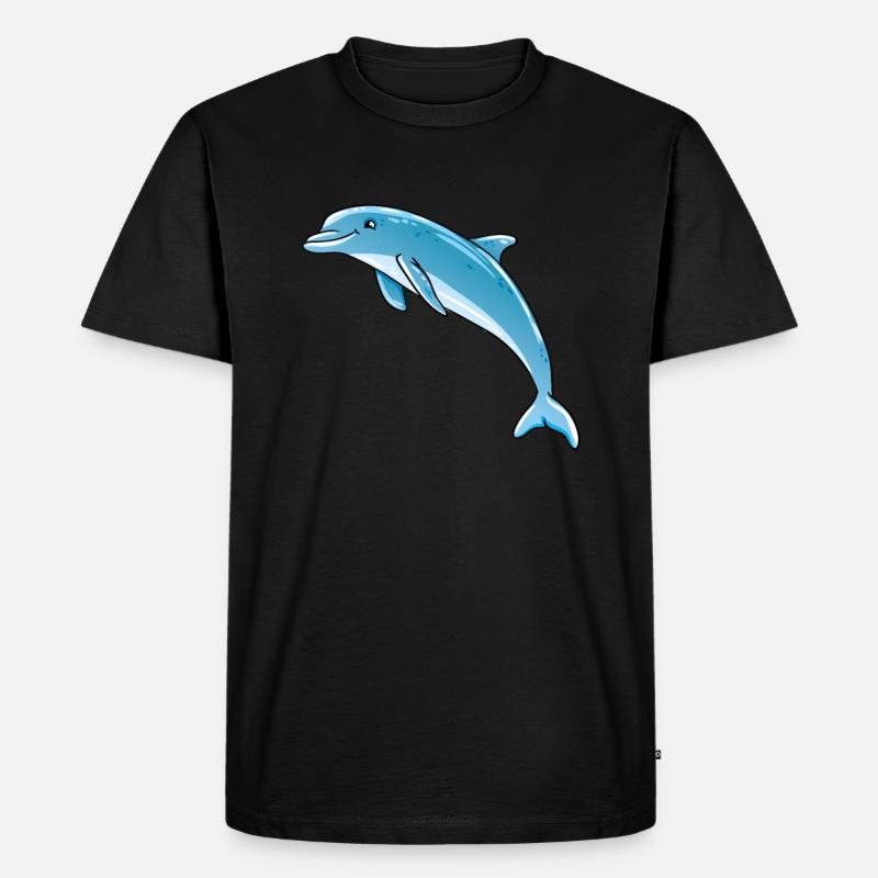 Delfin - Männer Premium Bio T-Shirt - Schwarz