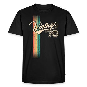 Vintage 1970's 50th Birthday Gift Bike Motorbike - Men's Premium Organic T-Shirt - black - Front - Nico (187cm)