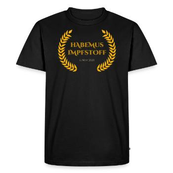 Vaccin Habemus - Corona Vaccination Gold - T-shirt Premium bio Homme - noir - Devant - Nico (187cm)