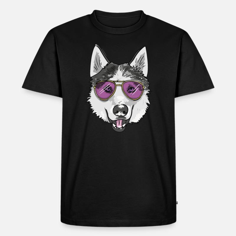 Husky Cool - Männer Premium Bio T-Shirt - Schwarz