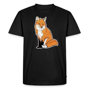 Illustration de renard - T-shirt Premium bio Homme - noir - Devant - Nico (187cm)