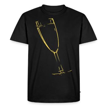 Abstract glass / line / pattern / nature / gold - Men's Premium Organic T-Shirt - black - Front - Nico (187cm)