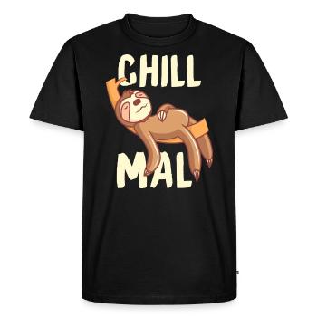 Chill paresseux cadeau relaxant et rafraîchissant - T-shirt Premium bio Homme - noir - Devant - Nico (187cm)