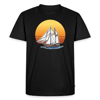 Retro Boat - Men's Premium Organic T-Shirt - black - Front - Nico (187cm)