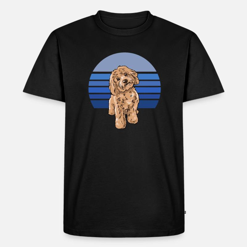 Cockapoo Blau Retro - Männer Premium Bio T-Shirt - Schwarz