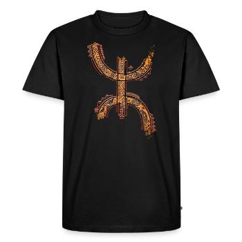 Z IMAZIGHEN TIFINAGH KABYLE POTTERY MOTIFS - Men's Premium Organic T-Shirt - black - Front - Nico (187cm)