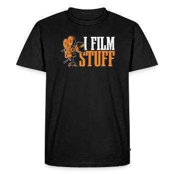 Je filme des choses pour les cinéastes - T-shirt Premium bio Homme - noir - Devant - Nico (187cm)