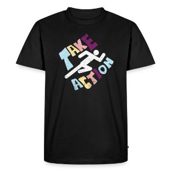 Motivation Jogging Sprint course de 100 mètres - T-shirt Premium bio Homme - noir - Devant - Nico (187cm)