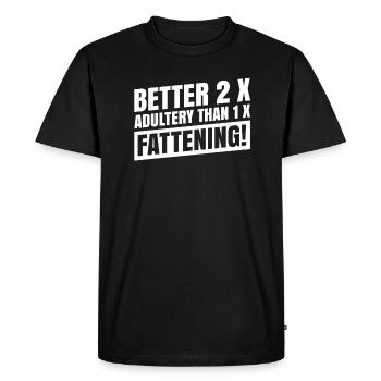 Mieux vaut 2 x adultère que 1 x mât ! Pour les amateurs de voile - T-shirt Premium bio Homme - noir - Devant - Nico (187cm)