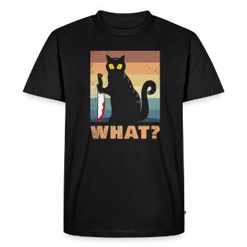 Drôle quoi??? Chat pour les amoureux des chats - T-shirt Premium bio Homme - noir - Devant - Nico (187cm)