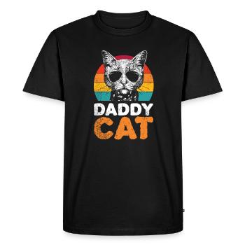 Drôle de cat daddy design pour tous les papas de chat - T-shirt Premium bio Homme - noir - Devant - Nico (187cm)