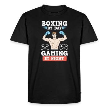 Boxing Boxer Martial Arts Boxing Ring Gamer Gambler - Men's Premium Organic T-Shirt - black - Front - Nico (187cm)