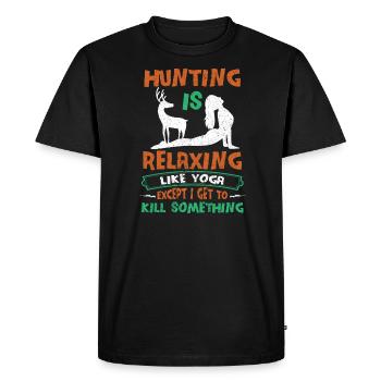 Hunting Hunting Hunter Rifle Shooting Game Hunting - Men's Premium Organic T-Shirt - black - Front - Nico (187cm)