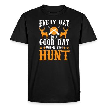 Hunting Hunting Hunter Rifle Shooting Game Hunting - Men's Premium Organic T-Shirt - black - Front - Nico (187cm)
