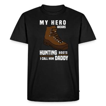 Hunting Hunting Hunter Rifle Shooting Game Hunting - Men's Premium Organic T-Shirt - black - Front - Nico (187cm)