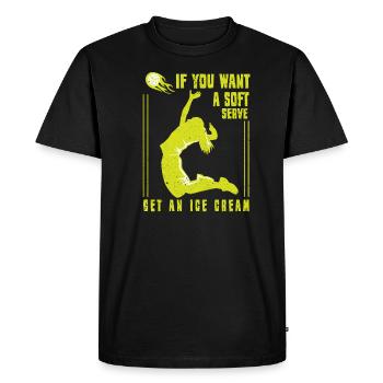 Volley-ball Volleyeurs Terrain de volley-ball - T-shirt Premium bio Homme - noir - Devant - Nico (187cm)