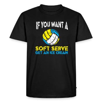 Volley-ball Volleyeurs Terrain de volley-ball - T-shirt Premium bio Homme - noir - Devant - Nico (187cm)