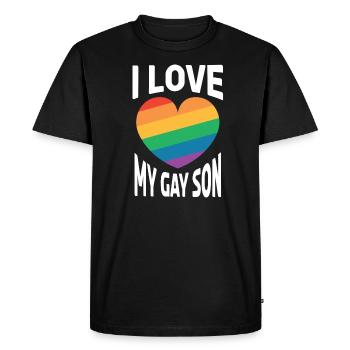 Gay Gay Gay Lesbian LGBT - Men's Premium Organic T-Shirt - black - Front - Nico (187cm)