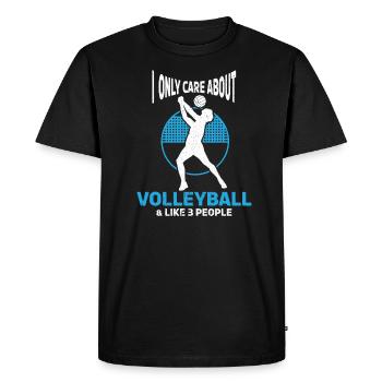 Volley-ball Volleyeurs Terrain de volley-ball - T-shirt Premium bio Homme - noir - Devant - Nico (187cm)
