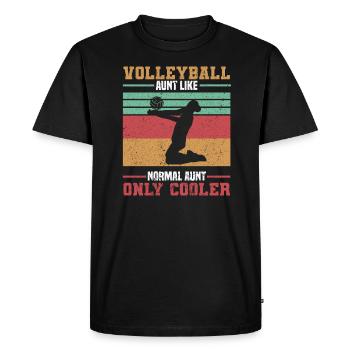 Volley-ball Volleyeurs Terrain de volley-ball - T-shirt Premium bio Homme - noir - Devant - Nico (187cm)
