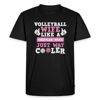 Volley-ball Volleyeurs Terrain de volley-ball - T-shirt Premium bio Homme - noir - Devant - Nico (187cm)