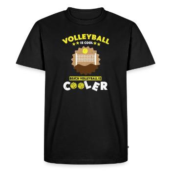 Volley-ball Volleyeurs Terrain de volley-ball - T-shirt Premium bio Homme - noir - Devant - Nico (187cm)