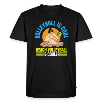 Volley-ball Volleyeurs Terrain de volley-ball - T-shirt Premium bio Homme - noir - Devant - Nico (187cm)