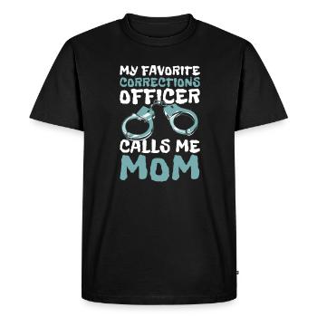 Mon agent correctionnel préféré m’appelle maman - T-shirt Premium bio Homme - noir - Devant - Nico (187cm)