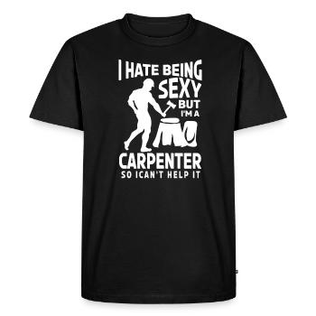 Charpentier Charpentier Charpentier Artisan Compagnon - T-shirt Premium bio Homme - noir - Devant - Nico (187cm)