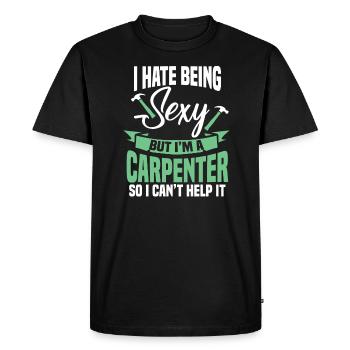 Charpentier Charpentier Charpentier Artisan Compagnon - T-shirt Premium bio Homme - noir - Devant - Nico (187cm)