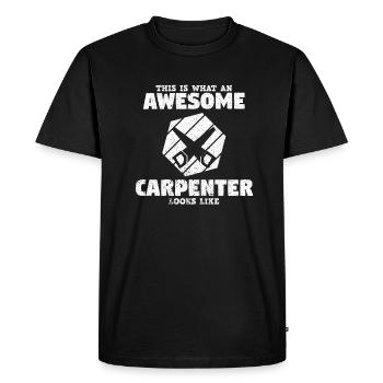 Charpentier Charpentier Charpentier Artisan Compagnon - T-shirt Premium bio Homme - noir - Devant - Nico (187cm)