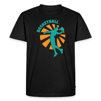Basketteur basketteur joueur de cerceau lancer des sports - T-shirt Premium bio Homme - noir - Devant - Nico (187cm)