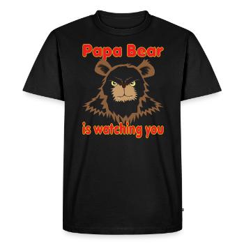 Papa Bear vous regarde - T-shirt Premium bio Homme - noir - Devant - Nico (187cm)