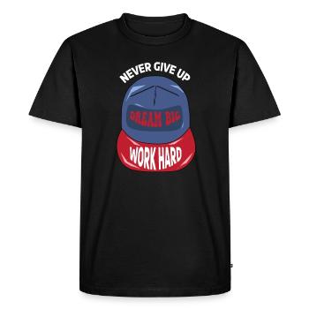 Ne jamais abandonner la motivation du travail acharné - T-shirt Premium bio Homme - noir - Devant - Nico (187cm)