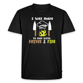 Cuisinier Chef étoilé Gastro Restaurant - T-shirt Premium bio Homme - noir - Devant - Nico (187cm)