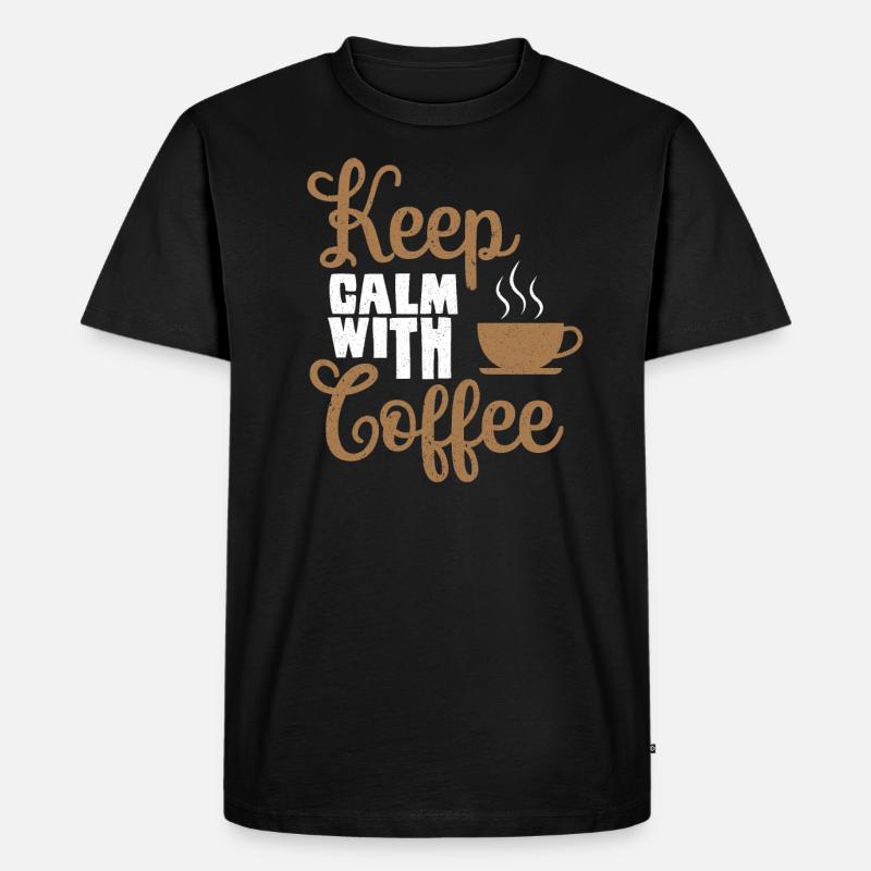 Kaffee Freunde Kaffeetrinker Kaffee trinken - Männer Premium Bio T-Shirt - Schwarz