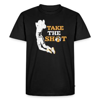 Basketteur basketteur joueur de cerceau lancer des sports - T-shirt Premium bio Homme - noir - Devant - Nico (187cm)