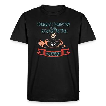 Coffee Espresso Morning Coffee Drinker Americano - T-shirt Premium bio Homme - noir - Devant - Nico (187cm)