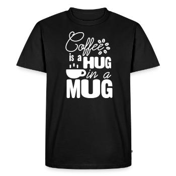Coffee Espresso Morning Coffee Drinker Americano - T-shirt Premium bio Homme - noir - Devant - Nico (187cm)