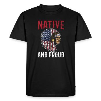 Autochtone et fier pour tous les peuples autochtones - T-shirt Premium bio Homme - noir - Devant - Nico (187cm)