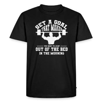 Bodybuilding Weight Training Fitness Muscle Building - Men's Premium Organic T-Shirt - black - Front - Nico (187cm)